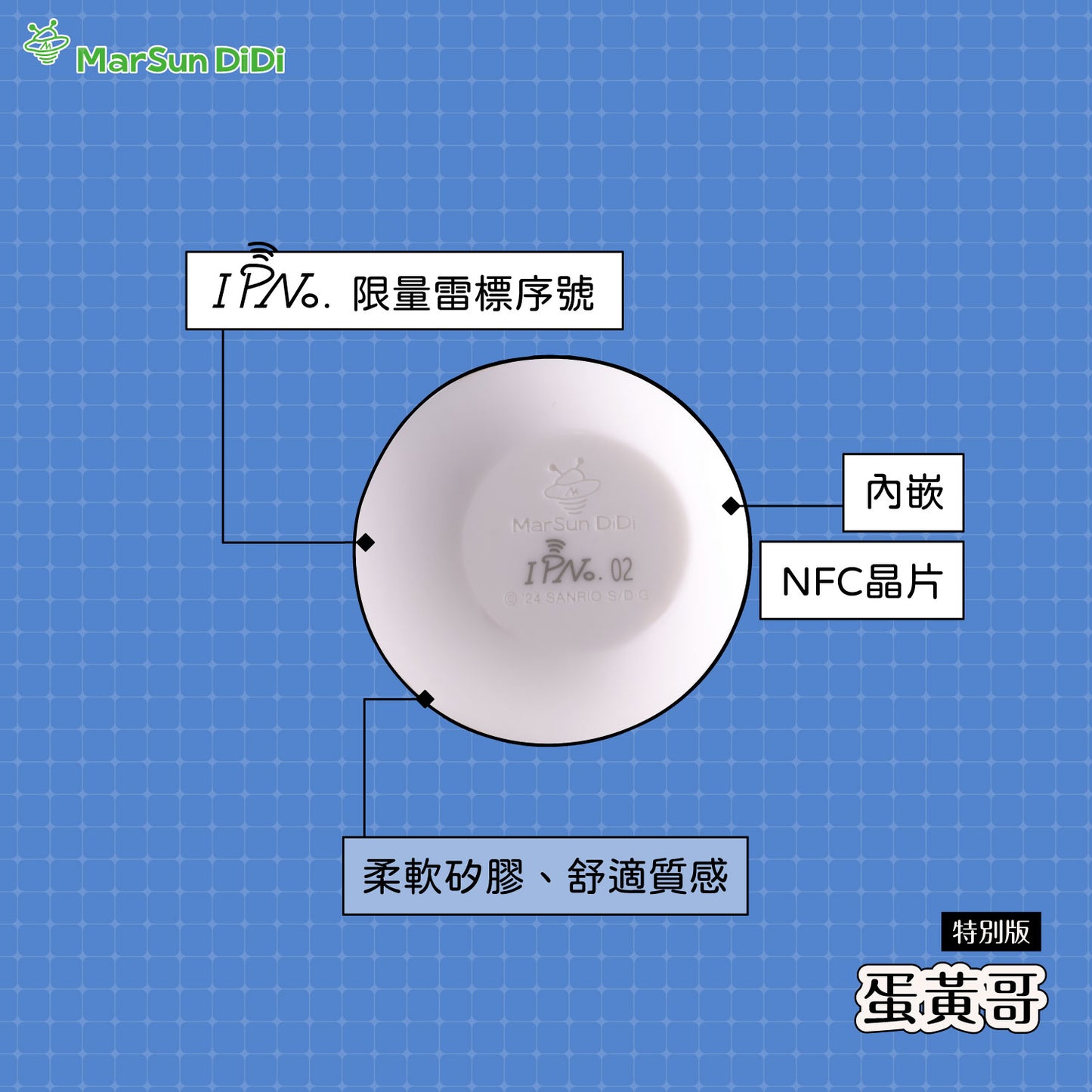 三麗鷗晶片時光膠囊公仔 - 蛋黃哥蛋殼款