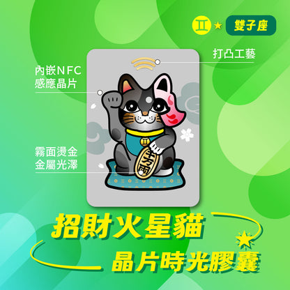 招財火星貓晶片時光膠囊 - 雙子座