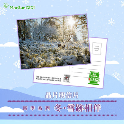 四季系列晶片明信片 - 冬・雪跡相伴